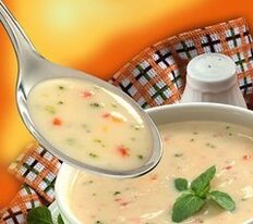 sopa de cereais viscosa para a gastrite